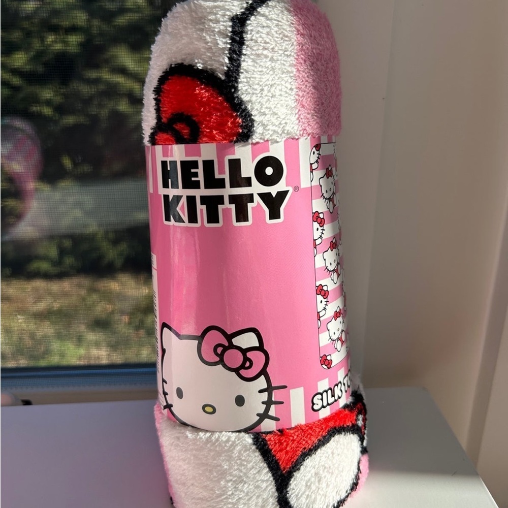 NWT hello kitty red overalls silk touch throw fuzzy blanket